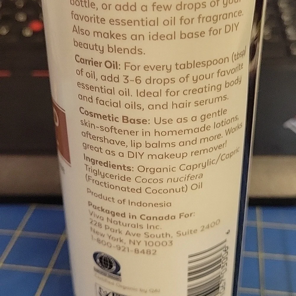 Organic Fractionated Coconut Oil 473ml